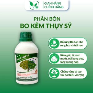 Phân bón Bo Kẽm Thụy Sỹ - Chai 500ml Phân Bón BO KẼM Thụy Sỹ Hạn Chế Rụng Hoa Trái Non, Lá Xanh Mướt, Dày Lá, Trái Bóng Đẹp - Chai 500ml