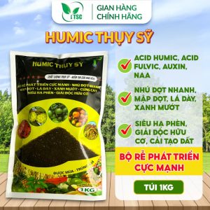 Phân Bón HUMIC Thụy Sỹ Siêu Hạ Phèn, Giải Độc Hữu Cơ, Bộ Rễ Phát Triển Mạnh, Nhú Đọt Nhanh, Lá Dày, Xanh Mướt - Túi 1kg