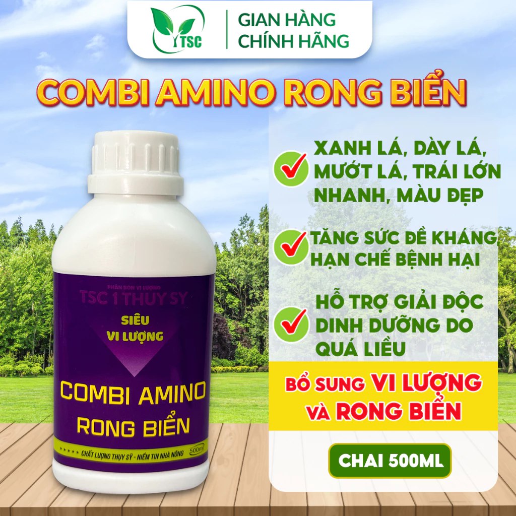 COMBI AMINO Rong Biển Tăng Sức Đề Kháng, Xanh Dày Lá, Hỗ Trợ Giải Độc Dinh Dưỡng Do Quá Liều Combi Amino Rong Biển Thụy Sỹ Xanh Lá, Dày Lá, Trái Xanh Gai Bóng Đẹp