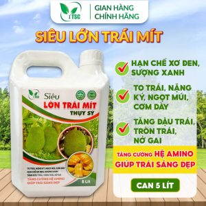 Phân Bón Can Siêu Lớn Trái Mít Thụy Sỹ, Giúp Trái Sáng Đẹp, To Trái, Nặng Ký, Ngọt Múi, Cơm Dày - Can 5 lít