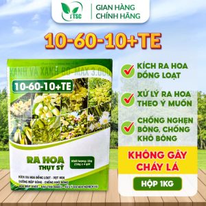 Phân Bón 10-60-10+TE RA HOA Thụy Sỹ Kích Ra Hoa Đồng Loạt, Phát Hoa Dài, Đậu Trái Nhiều, Hạn Chế Đen Khô Hoa - Hộp 1kg