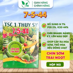 Phân Bón 7-5-44 Thụy Sỹ Giúp Cây Ra Hoa Sớm, Hoa Trổ Đều Đồng Loạt, Nuôi Trái, Ngăn Ngừa Thối Trái, Trái Đẹp - Hộp 1kg