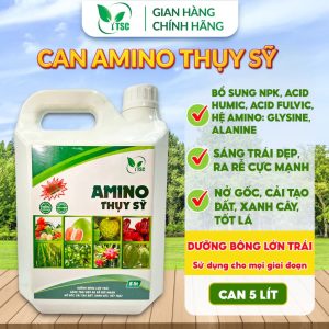 Phân Bón Amino Thụy Sỹ, Dưỡng Bông Lớn Trái, Ra Rễ Cực Mạnh, Nở Gốc, Cải Tạo Đất, Tốt Trái - Can 5 lít