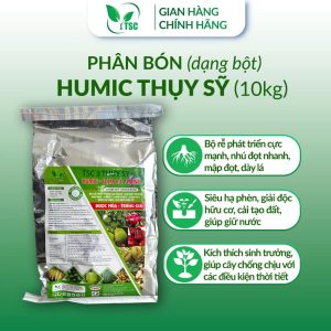 Phân bón Humic Đạm Cá Amino (Dạng bột) - Bao 10kg Phân Bón Humic Đạm Cá Amino Thụy Sỹ, Bộ Rễ Phát Triển Cực Mạnh, Nhú Đọt Nhanh, Dày Lá - Bao 10kg