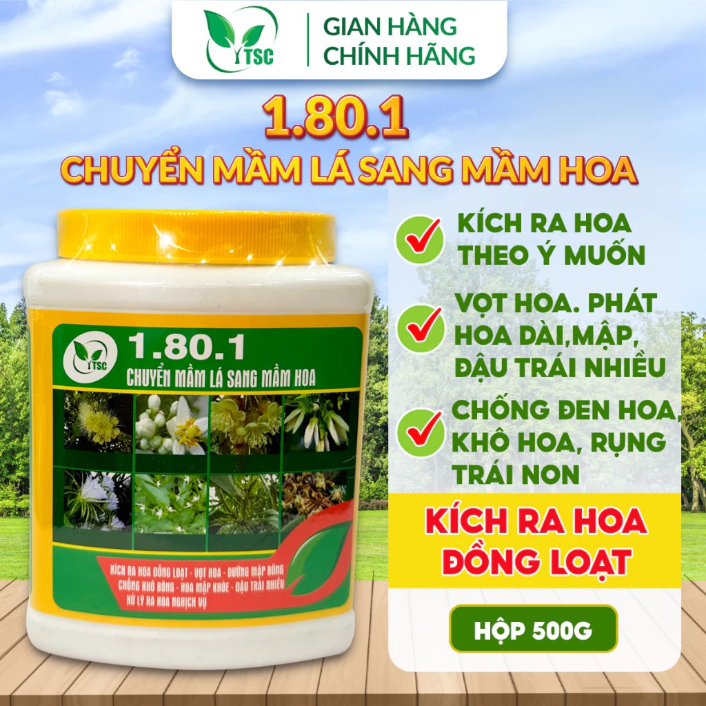 1.80.1 Thụy Sỹ CHUYỂN MẦM LÁ SANG MẦM HOA, Kích Ra Hoa Đồng Loạt, Vọt Hoa - Hũ 500g 1.80.1 Thụy Sỹ Chuyển Mầm Lá Sang Mầm Hoa, Kích Ra Hoa Đồng Loạt